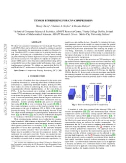 Tensor Reordering for CNN Compression