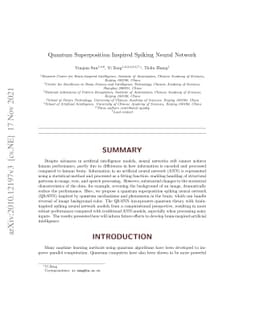 Quantum Superposition Inspired Spiking Neural Network