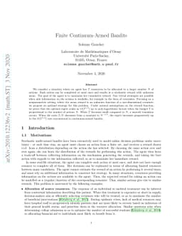 Finite Continuum-Armed Bandits