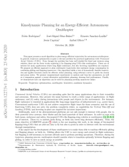 Kinodynamic Planning for an Energy-Efficient Autonomous Ornithopter
