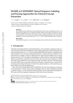 NLNDE at CANTEMIST: Neural Sequence Labeling and Parsing Approaches for
  Clinical Concept Extraction