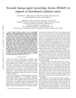 Towards human-agent knowledge fusion (HAKF) in support of distributed
  coalition teams