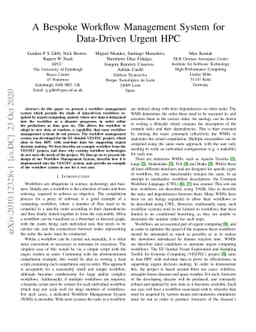 A Bespoke Workflow Management System for Data-Driven Urgent HPC