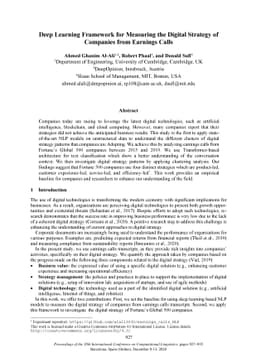 Deep Learning Framework for Measuring the Digital Strategy of Companies
  from Earnings Calls