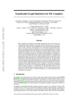 Transferable Graph Optimizers for ML Compilers