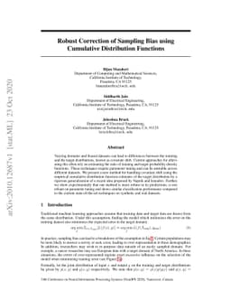 Robust Correction of Sampling Bias Using Cumulative Distribution
  Functions