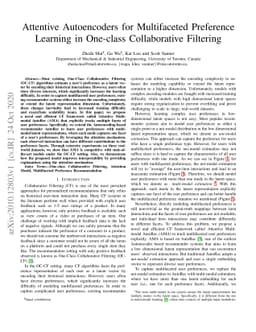 Attentive Autoencoders for Multifaceted Preference Learning in One-class
  Collaborative Filtering