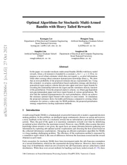 Optimal Algorithms for Stochastic Multi-Armed Bandits with Heavy Tailed
  Rewards