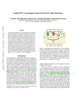 LagNetViP: A Lagrangian Neural Network for Video Prediction