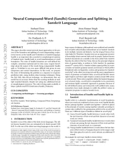 Neural Compound-Word (Sandhi) Generation and Splitting in Sanskrit
  Language