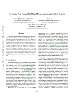 Advancing Non-Contact Vital Sign Measurement using Synthetic Avatars