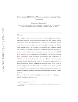 Fine-tuning ERNIE for chest abnormal imaging signs extraction
