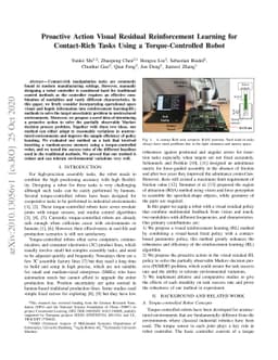 Proactive Action Visual Residual Reinforcement Learning for Contact-Rich
  Tasks Using a Torque-Controlled Robot