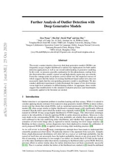 Further Analysis of Outlier Detection with Deep Generative Models
