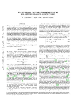 Gramian-Based Adaptive Combination Policies for Diffusion Learning over
  Networks