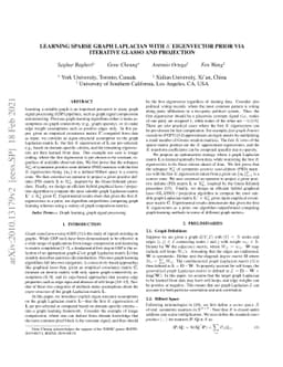 Learning Sparse Graph Laplacian with K Eigenvector Prior via Iterative
  GLASSO and Projection
