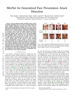 MixNet for Generalized Face Presentation Attack Detection