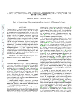 A Joint Convolutional and Spatial Quad-Directional LSTM Network for
  Phase Unwrapping