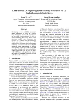 LXPER Index 2.0: Improving Text Readability Assessment Model for L2
  English Students in Korea