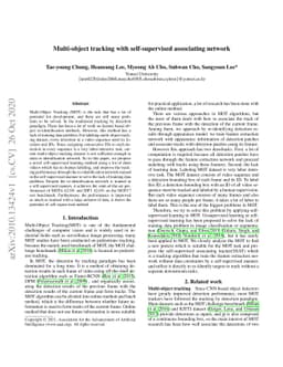 Multi-object tracking with self-supervised associating network