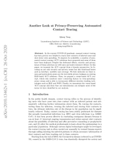Another Look at Privacy-Preserving Automated Contact Tracing