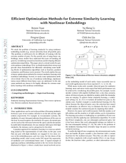 Efficient Optimization Methods for Extreme Similarity Learning with
  Nonlinear Embeddings