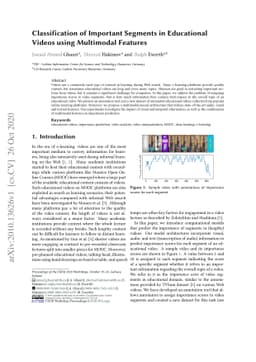 Classification of Important Segments in Educational Videos using
  Multimodal Features