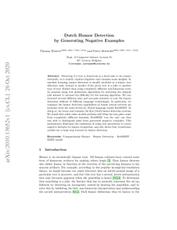 Dutch Humor Detection by Generating Negative Examples
