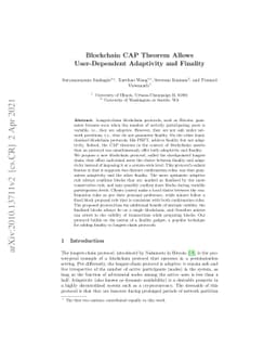 Blockchain CAP Theorem Allows User-Dependent Adaptivity and Finality