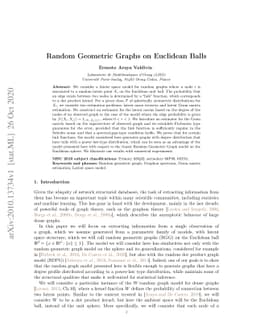 Random Geometric Graphs on Euclidean Balls