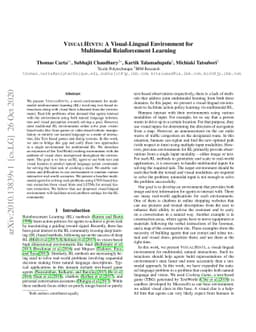 VisualHints: A Visual-Lingual Environment for Multimodal Reinforcement
  Learning