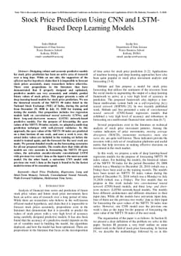 Stock Price Prediction Using CNN and LSTM-Based Deep Learning Models