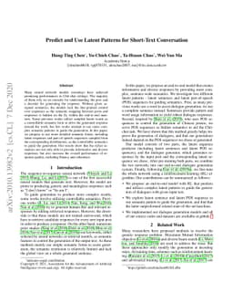 Predict and Use Latent Patterns for Short-Text Conversation