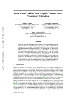 Know Where To Drop Your Weights: Towards Faster Uncertainty Estimation