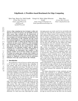 EdgeBench: A Workflow-based Benchmark for Edge Computing