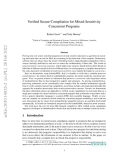 Verified Secure Compilation for Mixed-Sensitivity Concurrent Programs