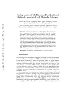 Radiogenomics of Glioblastoma: Identification of Radiomics associated
  with Molecular Subtypes