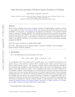 Large Deviation principles of Realized Laplace Transform of Volatility