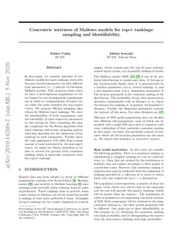 Concentric mixtures of Mallows models for top-$k$ rankings: sampling and
  identifiability