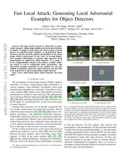 Fast Local Attack: Generating Local Adversarial Examples for Object
  Detectors