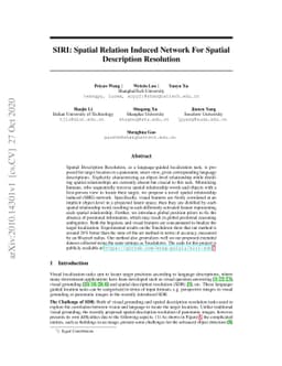 SIRI: Spatial Relation Induced Network For Spatial Description
  Resolution
