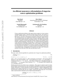 An efficient nonconvex reformulation of stagewise convex optimization
  problems