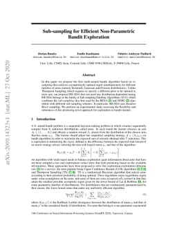 Sub-sampling for Efficient Non-Parametric Bandit Exploration