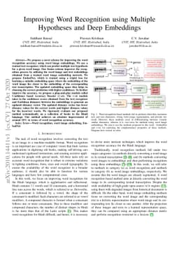 Improving Word Recognition using Multiple Hypotheses and Deep Embeddings