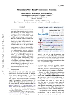Differentiable Open-Ended Commonsense Reasoning