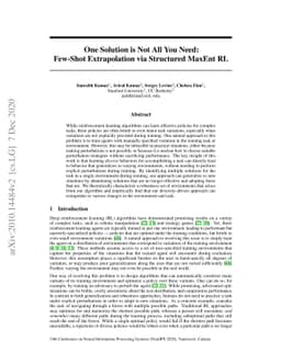 One Solution is Not All You Need: Few-Shot Extrapolation via Structured
  MaxEnt RL