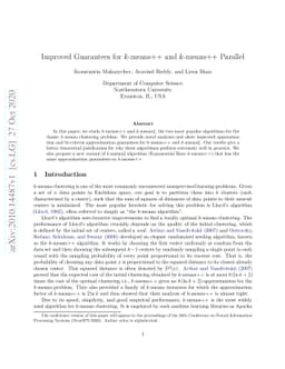 Improved Guarantees for k-means++ and k-means++ Parallel