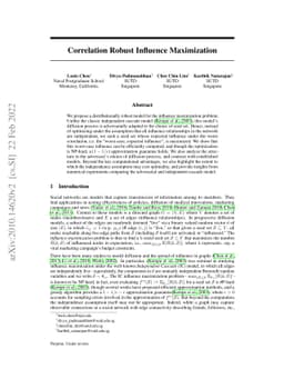 Correlation Robust Influence Maximization