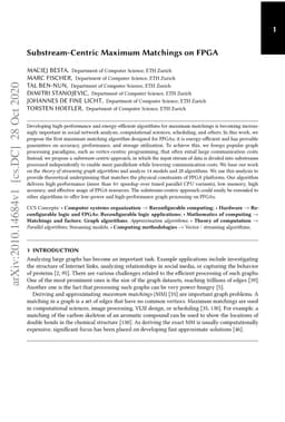 Substream-Centric Maximum Matchings on FPGA