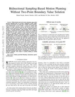 Bidirectional Sampling Based Search Without Two Point Boundary Value
  Solution